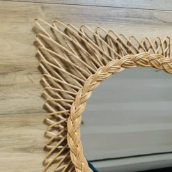 Miroir en osier vintage