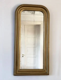 Miroir en pied antique français Louis Philippe – doré, fin du 19e siècle