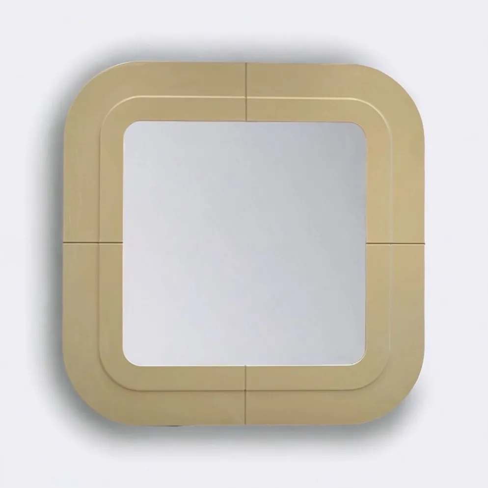 Miroir en plastique beige par Kartell, design Anna Castelli, Italie, années 1960
