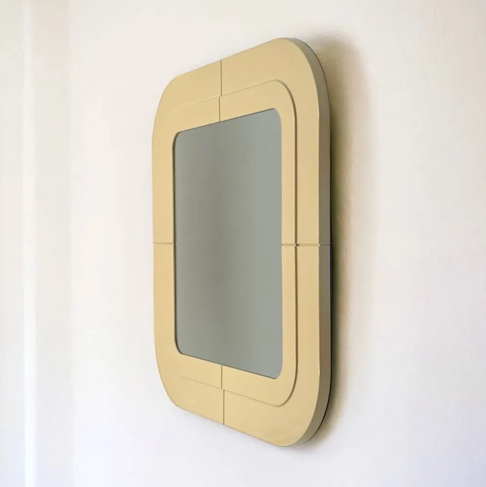 Miroir en plastique beige par Kartell, design Anna Castelli, Italie, années 1960