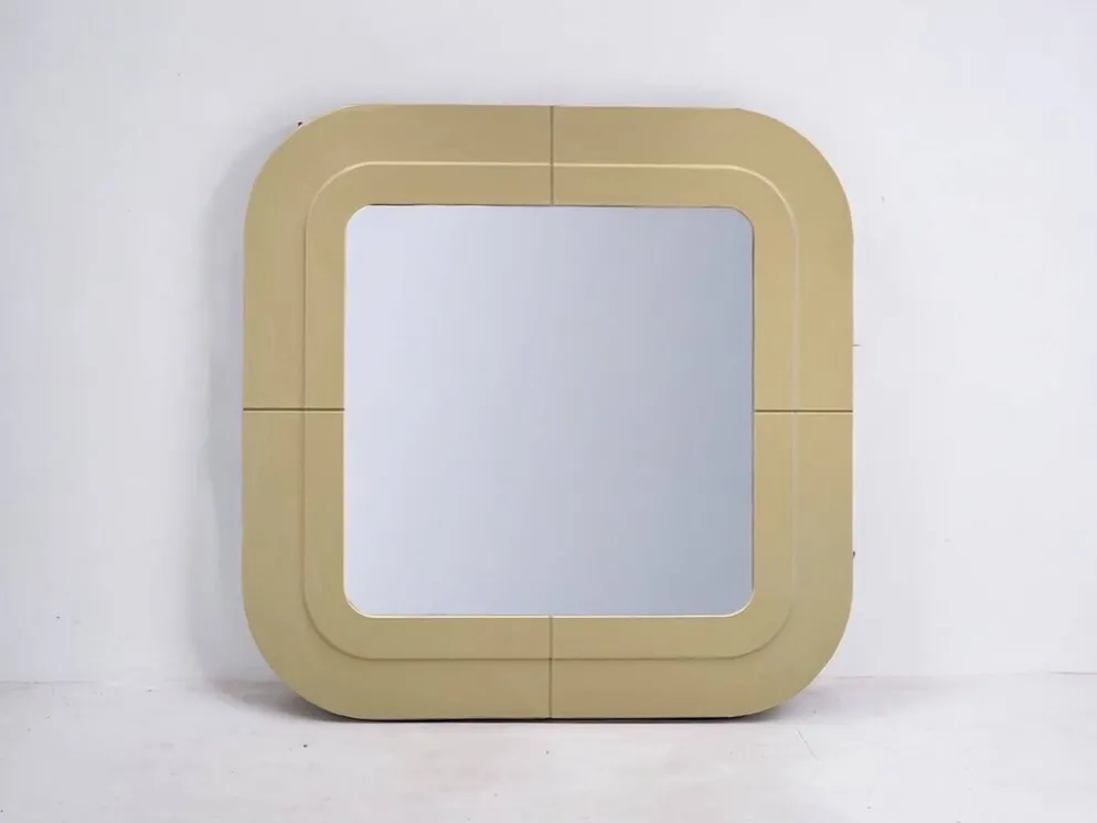 Miroir en plastique beige par Kartell, design Anna Castelli, Italie, années 1960