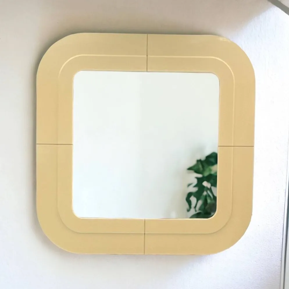 Miroir en plastique beige par Kartell, design Anna Castelli, Italie, années 1960