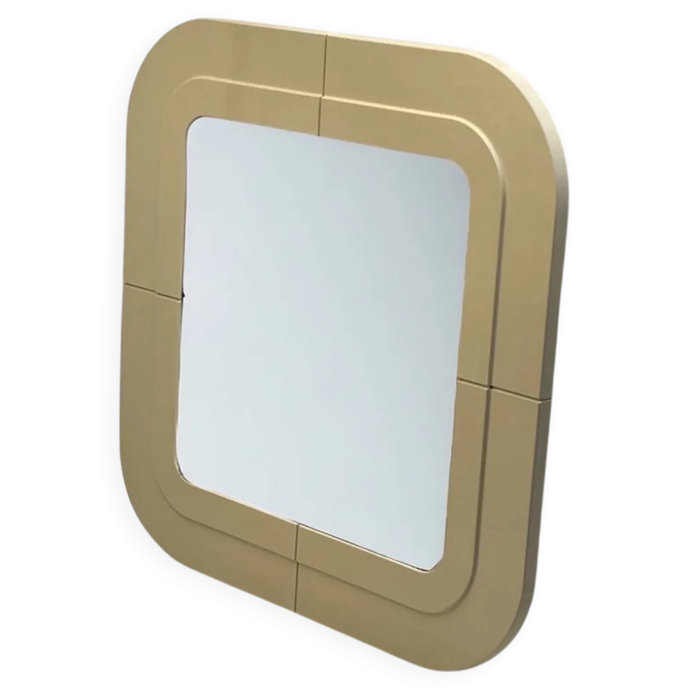 Miroir en plastique beige par Kartell, design Anna Castelli, Italie, années 1960