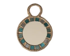 Miroir en plomb et en verre bleu de Irena Jaworska, années 60