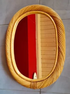 Miroir en rotin