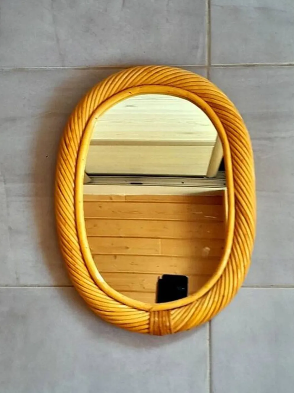 Miroir en rotin