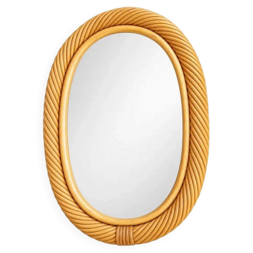 Miroir en rotin
