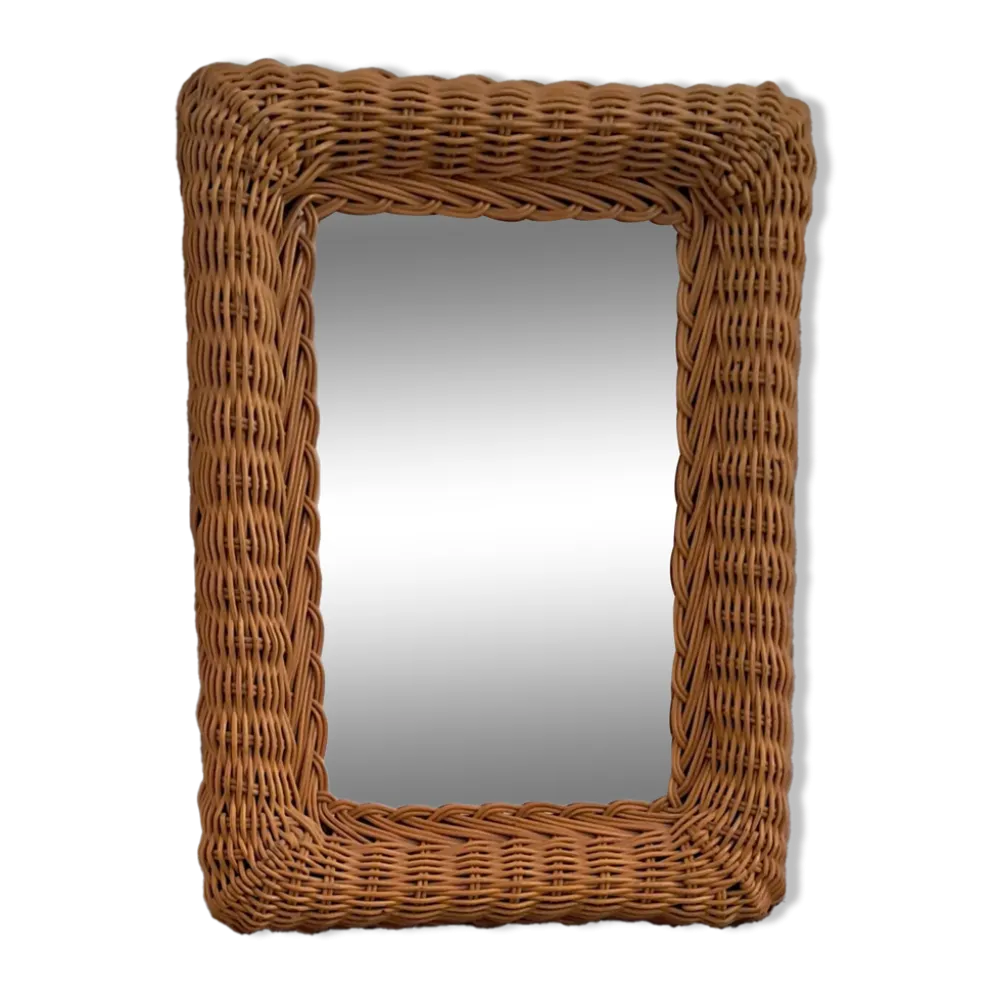 Miroir en rotin