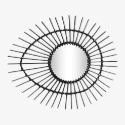 Miroir en rotin forme libre
