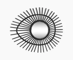 Miroir en rotin forme libre