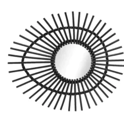 Miroir en rotin forme libre