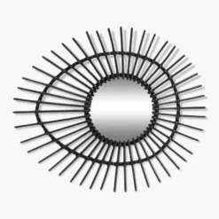 Miroir en rotin forme libre