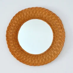 Miroir en rotin tressé, 1960