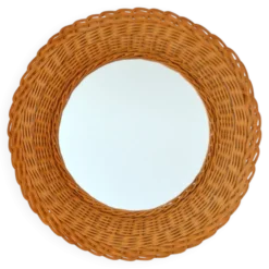 Miroir en rotin tressé, 1960