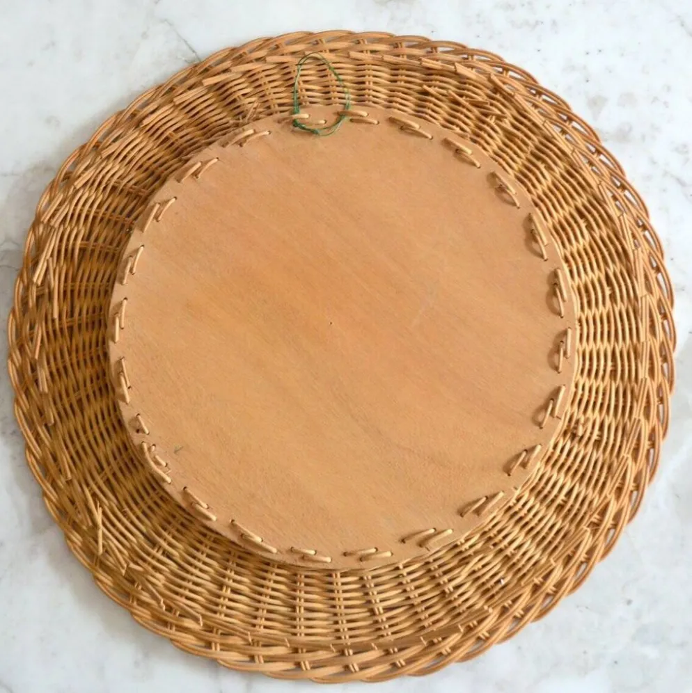 Miroir en rotin tressé, 1960
