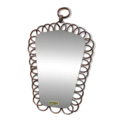 Miroir en rotin vintage