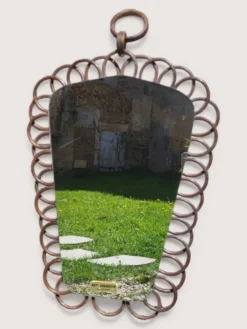 Miroir en rotin vintage