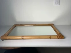 Miroir en rotin vintage