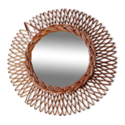Miroir en rotin vintage