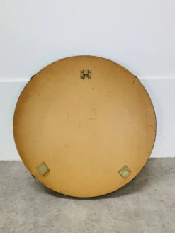 Miroir en simili-cuir noir, années 50
