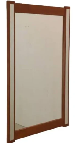 Miroir en teck avec accents argentés