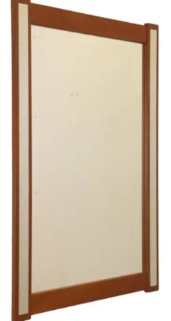 Miroir en teck avec accents argentés