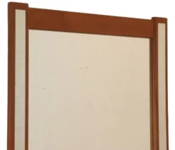 Miroir en teck avec accents argentés