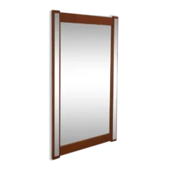 Miroir en teck avec des accents argentés