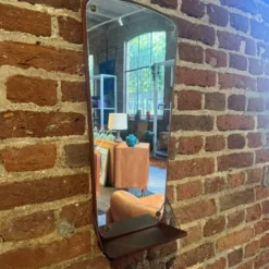 Miroir en teck avec étagère, années 1960