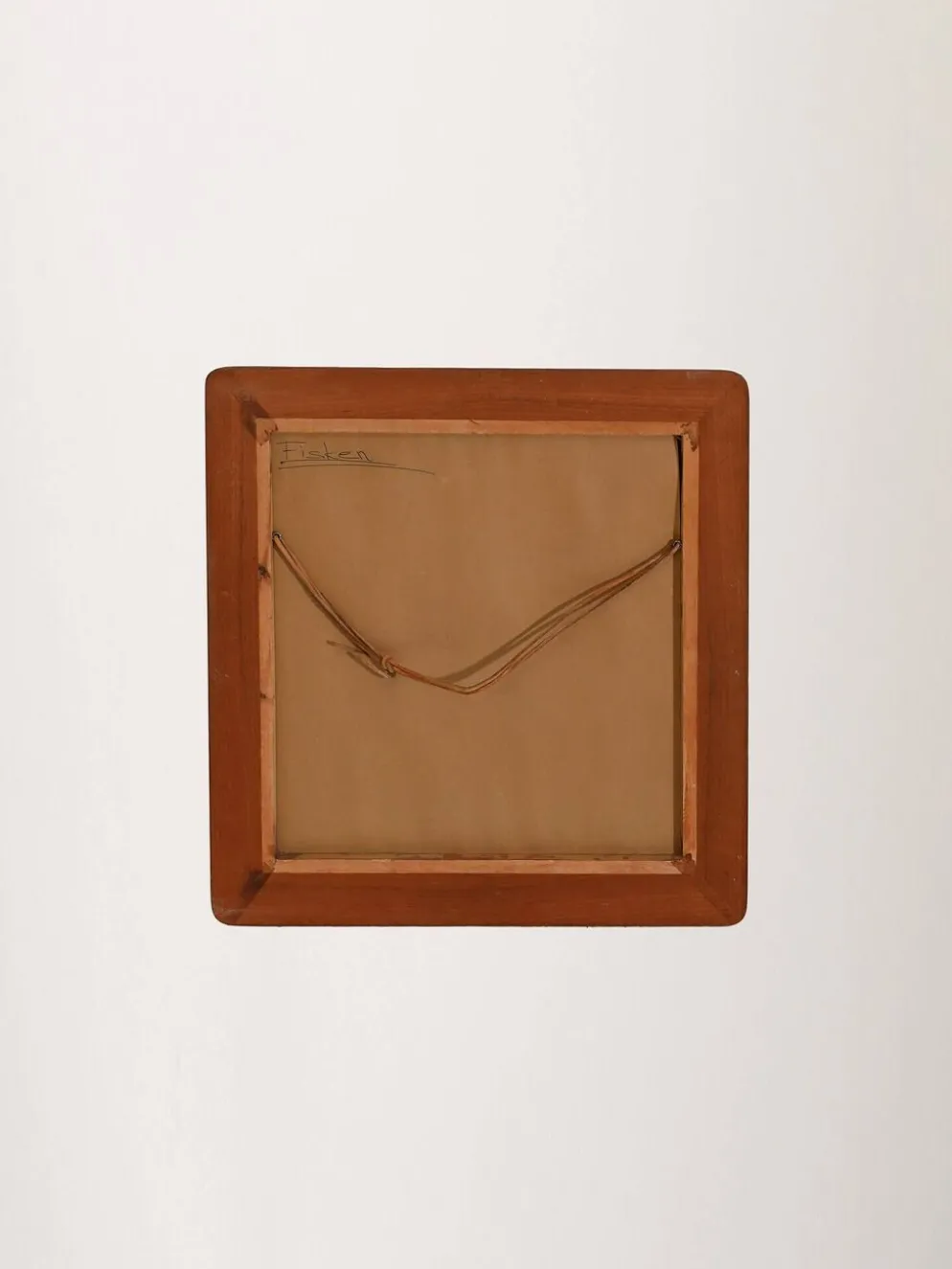 Miroir en teck carré scandinave des années 1960-70