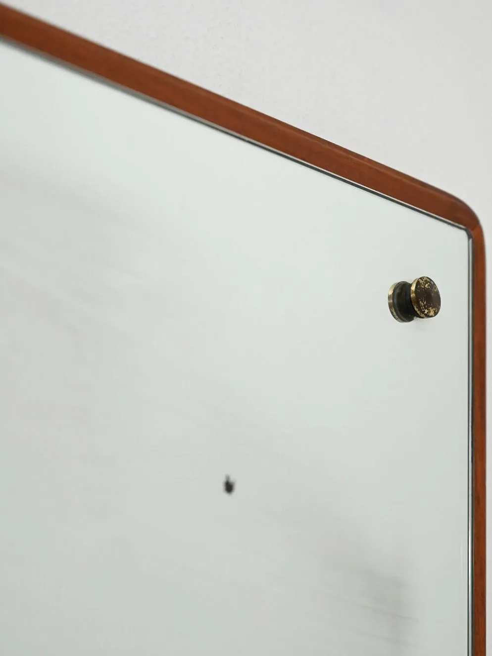Miroir en teck carré scandinave des années 1960-70