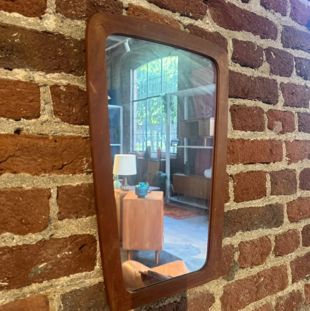 Miroir en teck de forme irrégulière, années 1960