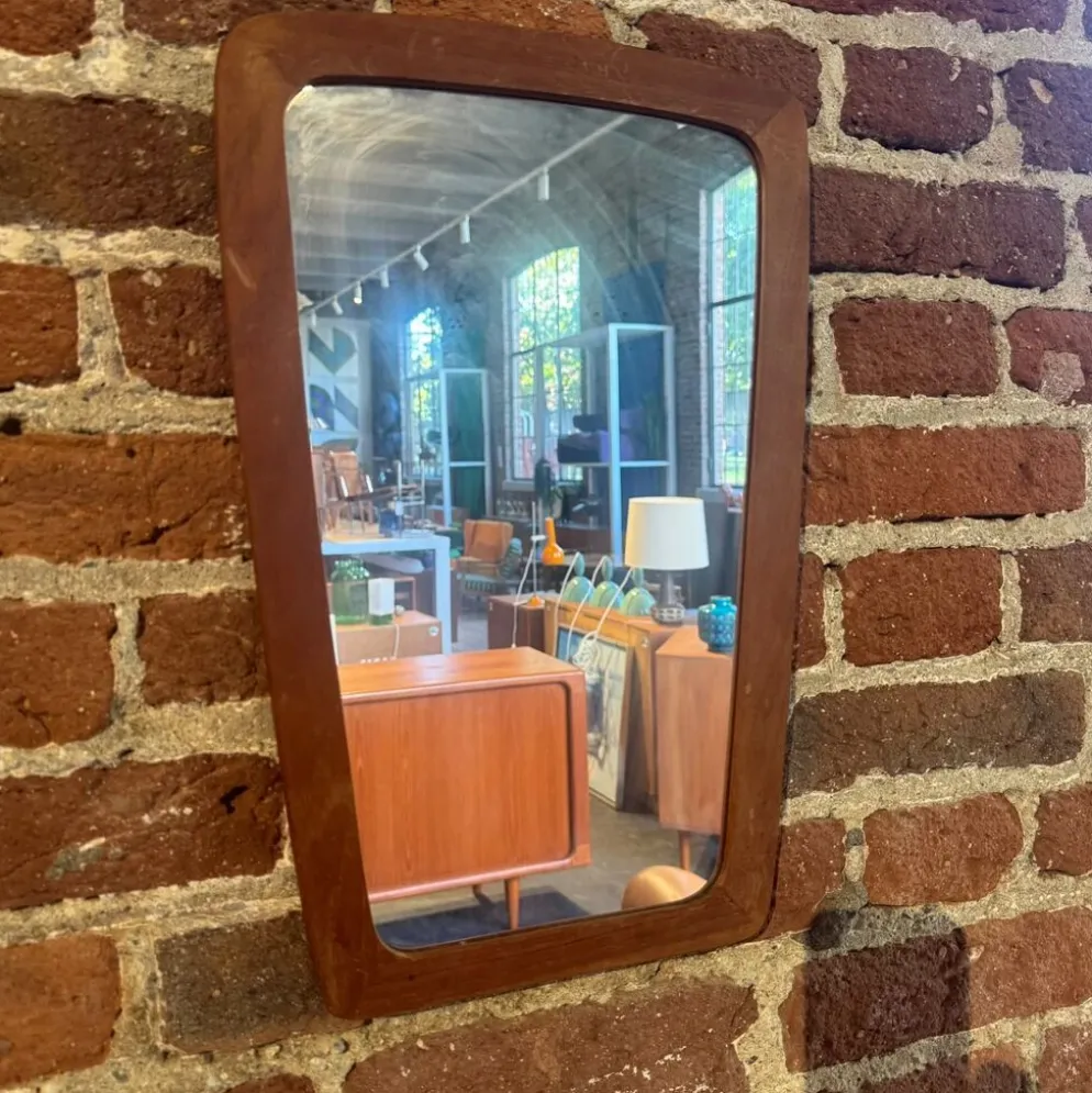 Miroir en teck de forme irrégulière, années 1960
