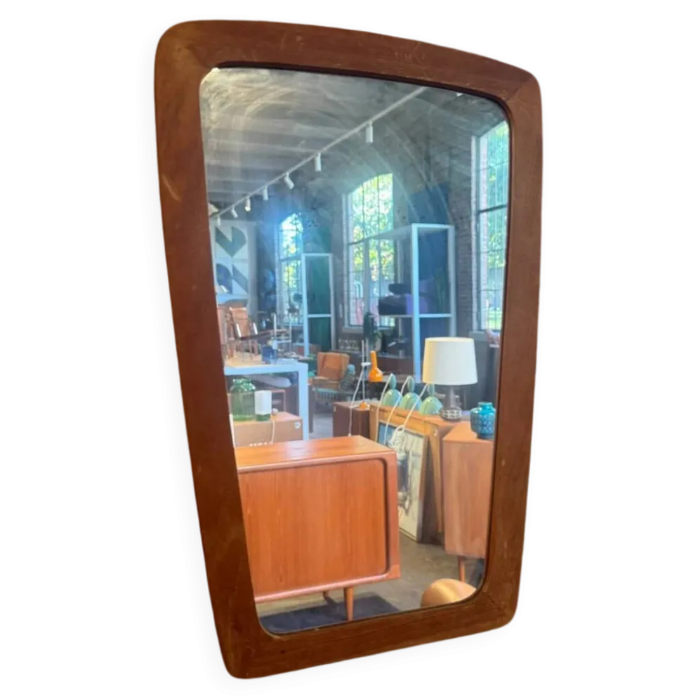Miroir en teck de forme irrégulière, années 1960