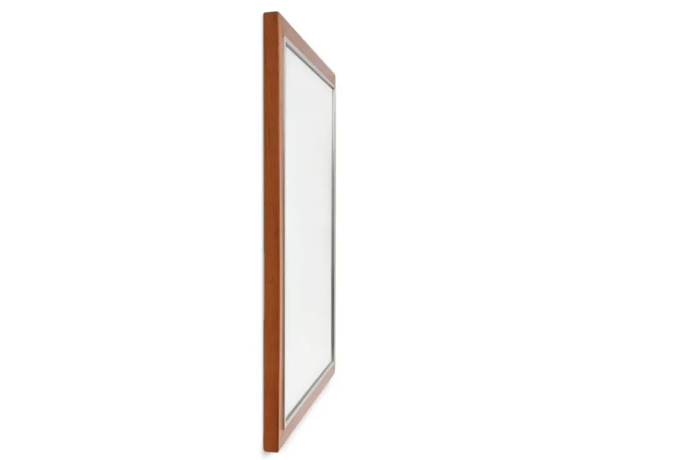 Miroir en teck du milieu du siècle avec étagère attribué à De Coene, Belgique, années 1960.