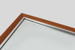 Miroir en teck du milieu du siècle avec étagère attribué à De Coene, Belgique, années 1960.