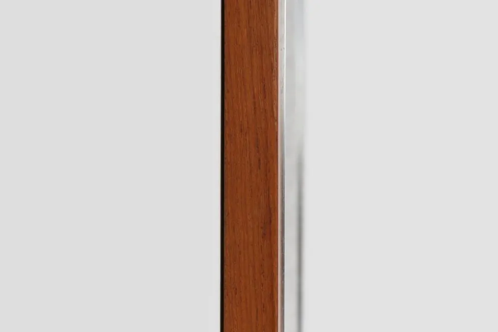 Miroir en teck du milieu du siècle avec étagère attribué à De Coene, Belgique, années 1960.