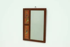 Miroir en teck et céramique par Atelier Pinson, années 1960