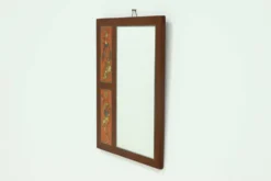 Miroir en teck et céramique par Atelier Pinson, années 1960