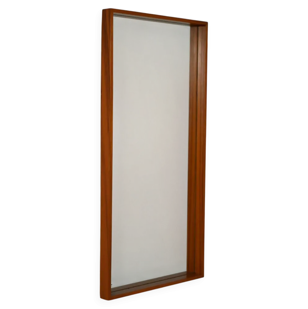 Miroir en teck suédois des années 1950-60