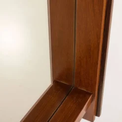 Miroir en teck XL italien des années 1970.