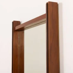 Miroir en teck XL italien des années 1970.