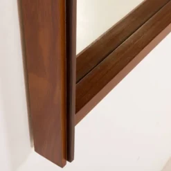 Miroir en teck XL italien des années 1970.