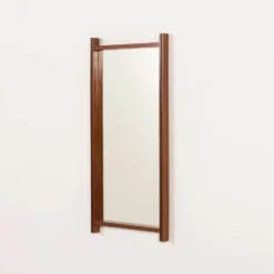 Miroir en teck XL italien des années 1970.