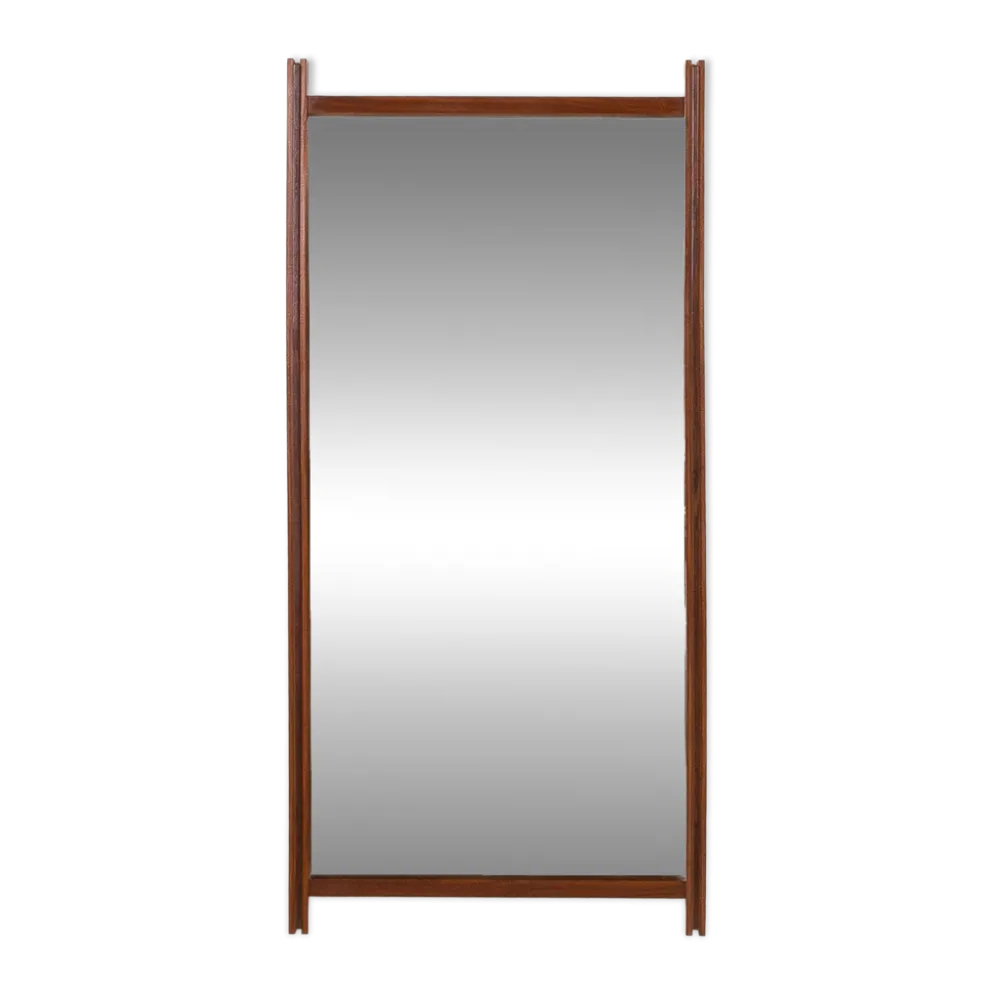 Miroir en teck XL italien des années 1970.