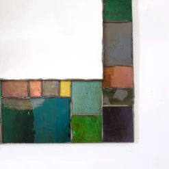 Miroir en verre de couleurs travail français, années 1960