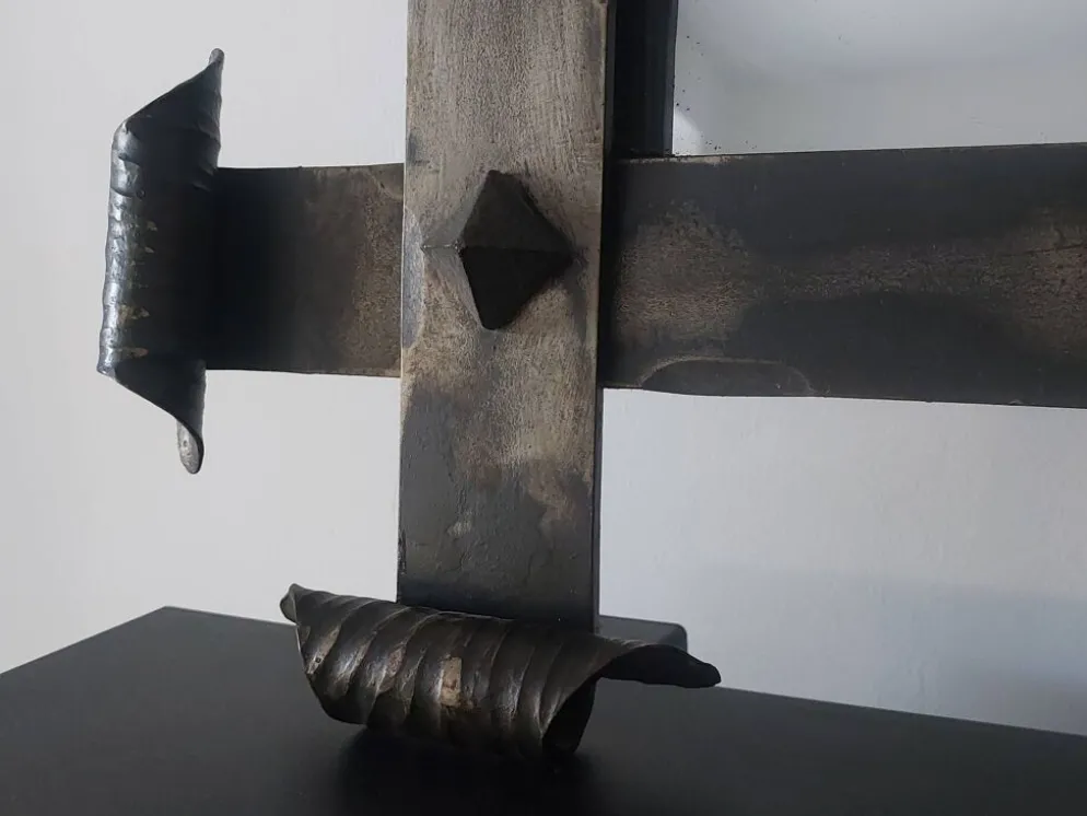 Miroir fer forgé brutaliste