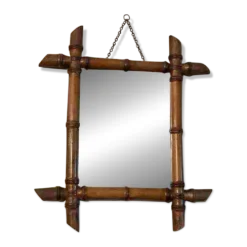 Miroir fin 19 ème en bambou