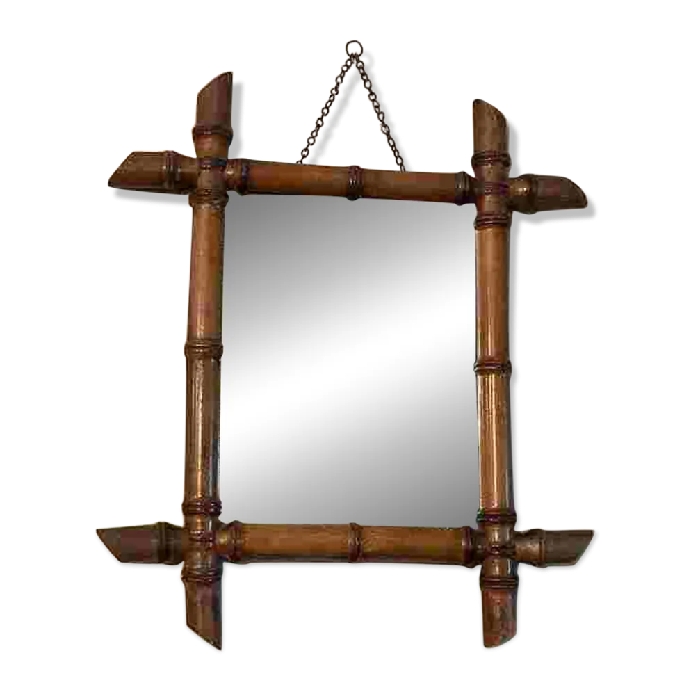 Miroir fin 19 ème en bambou