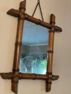 Miroir fin 19 ème en bambou